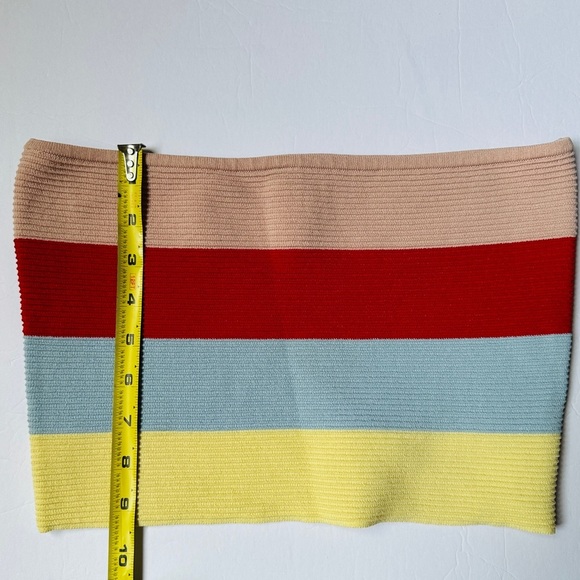 La Hearts Color Block Ribbed Crop Top strapless Women’s Sz Medium - Picture 6 of 7